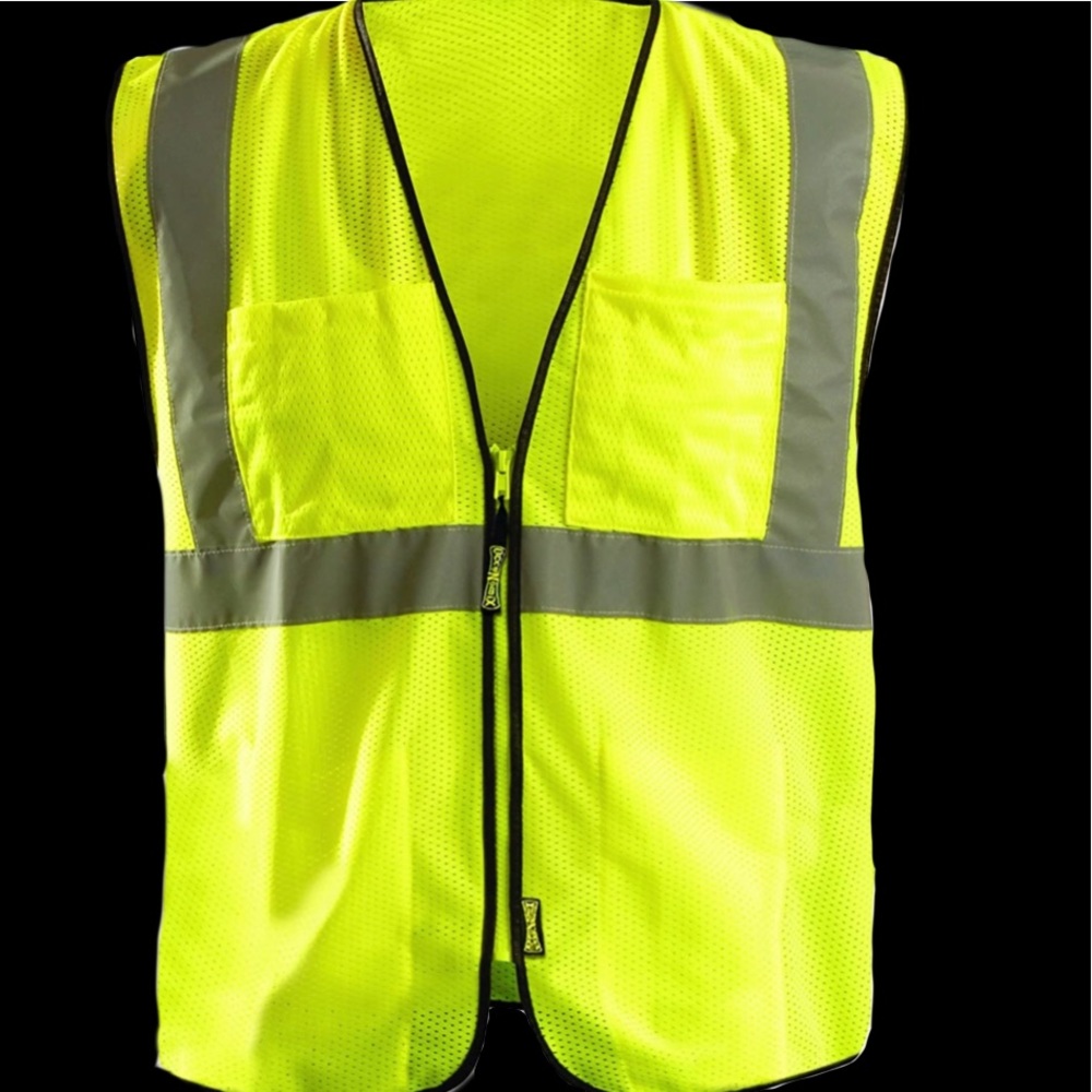 Men High Visibility Value Mesh 
Zipper Safety Vest,Mesh, Small / Medium, Yellow